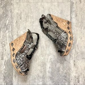 Snakeskin Wedges
